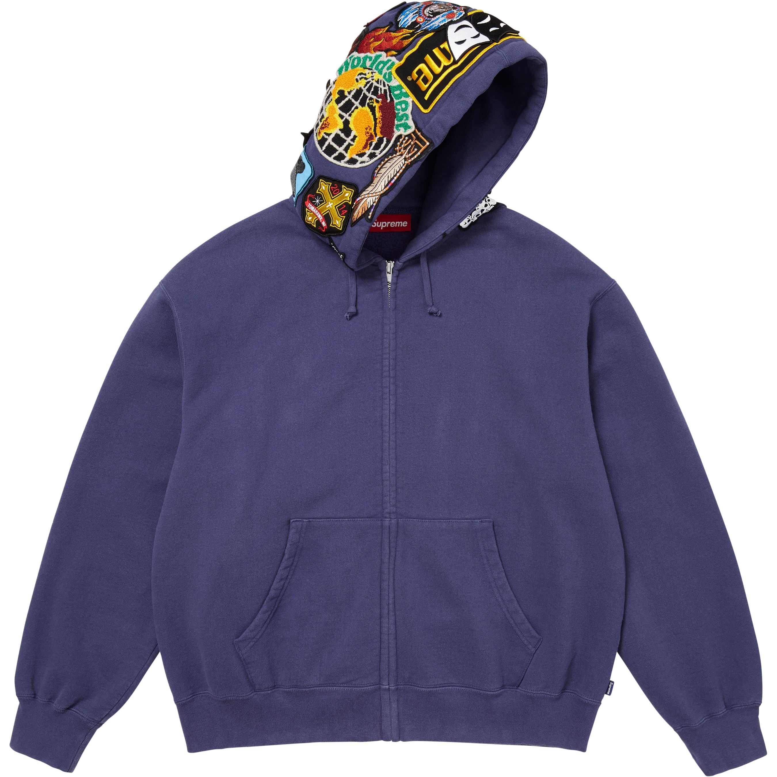 Patches Zip Up Hooded Sweatshirt view 7